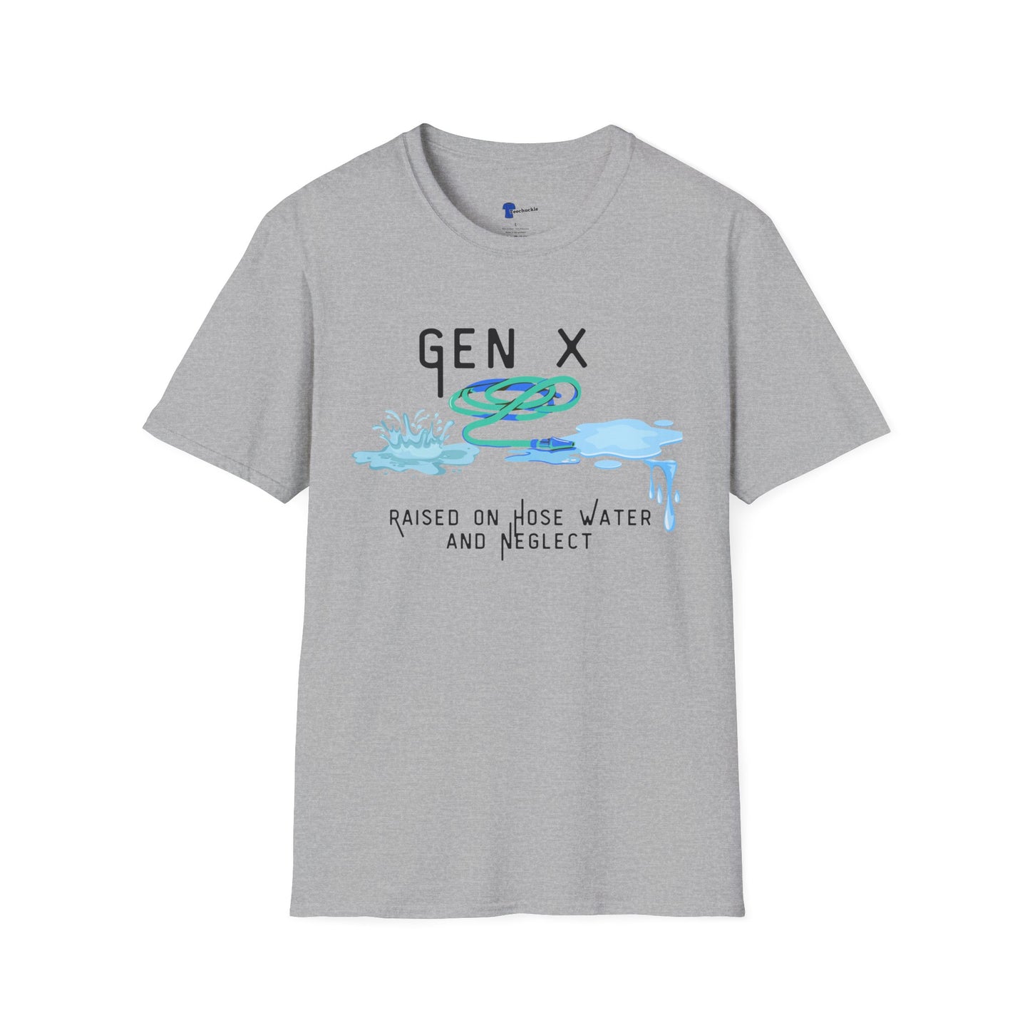 Gen X Hose Water Shirt Funny Generation X T-Shirt, Retro Raised on Hose Water and Neglect Tee, Latchkey Kid Watercolor Graphic