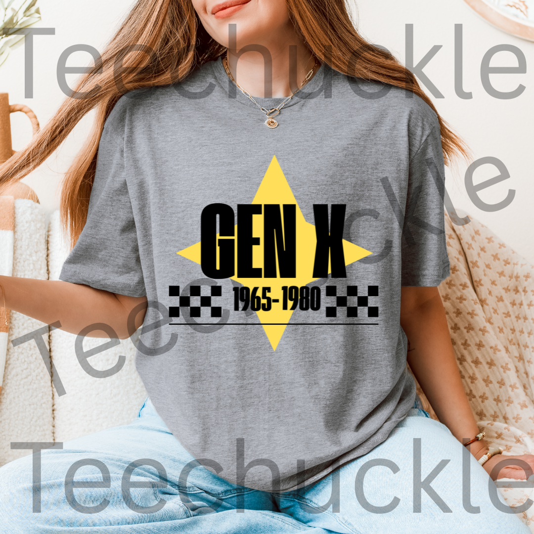 Teechuckle Unisex Gen x 1965-1980 T-shirt