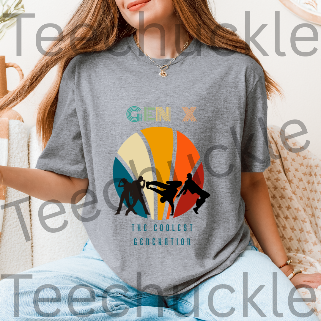 Teechuckle Unisex Gen x The coolest Generation T-shirt