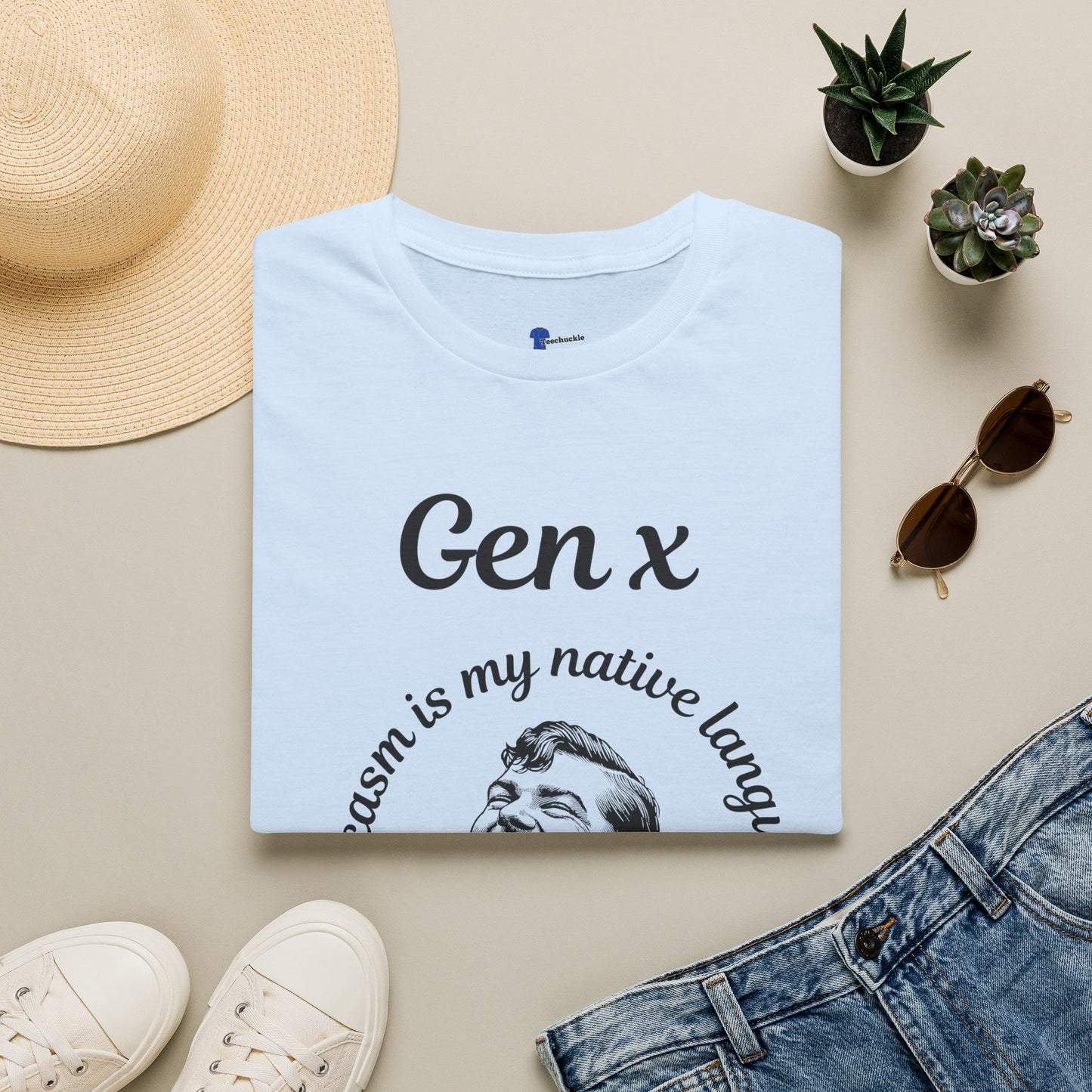 Sarcasm Is My Native Language Shirt, Funny Gen X Graphic Tee, Sarcastic Generation X T-Shirt, Retro Laughing Man Apparel, Vintage Humor Gift