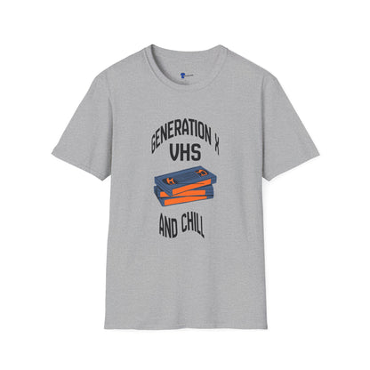 Funny Gen X VHS and Chill T-Shirt - Retro 80s 90s Nostalgia Graphic Tee