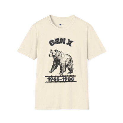 Vintage Gen X Bear T-Shirt, Retro 1965-1980 Generation X Shirt, Distressed Grizzly Bear Graphic Tee, 70s 80s Nostalgia Gift