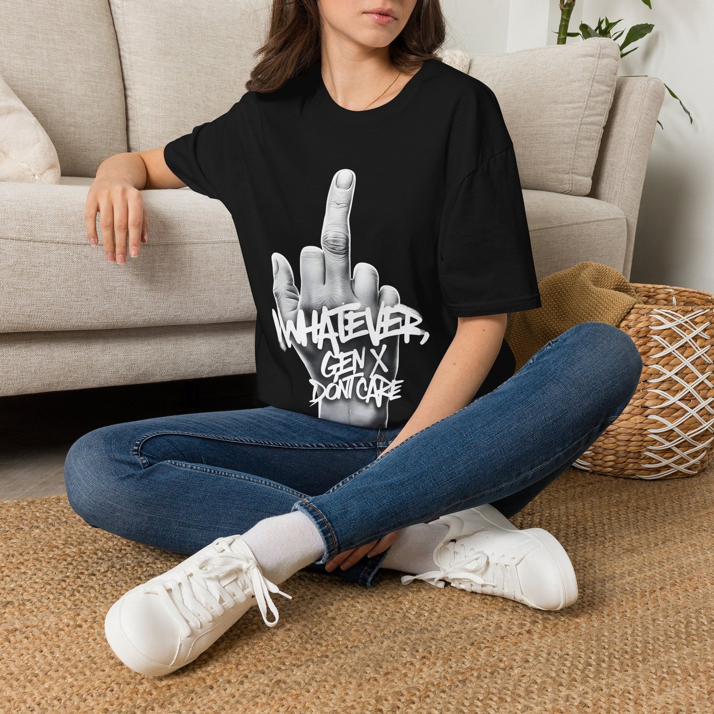 Funny Gen X Whatever T-Shirt | Retro 90s Grunge Hand Tee