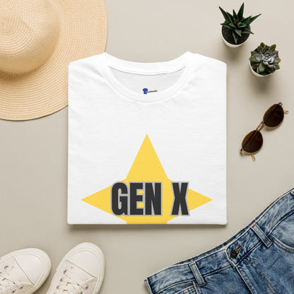 Gen x 1965-1980 Yellow Star T-shirt, Checkered Pattern Tee, Unisex Gift Shirt