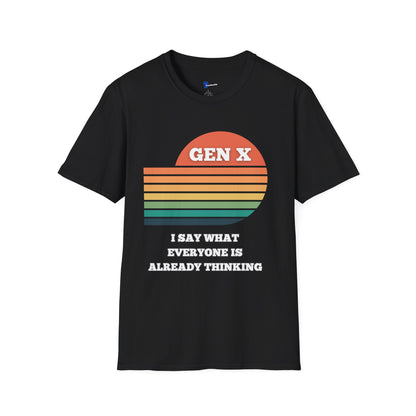 Gen X Retro Sunset T-Shirt | Funny Generation X Attitude Tee | Sarcastic I Say What Everyone Is Thinking Shirt