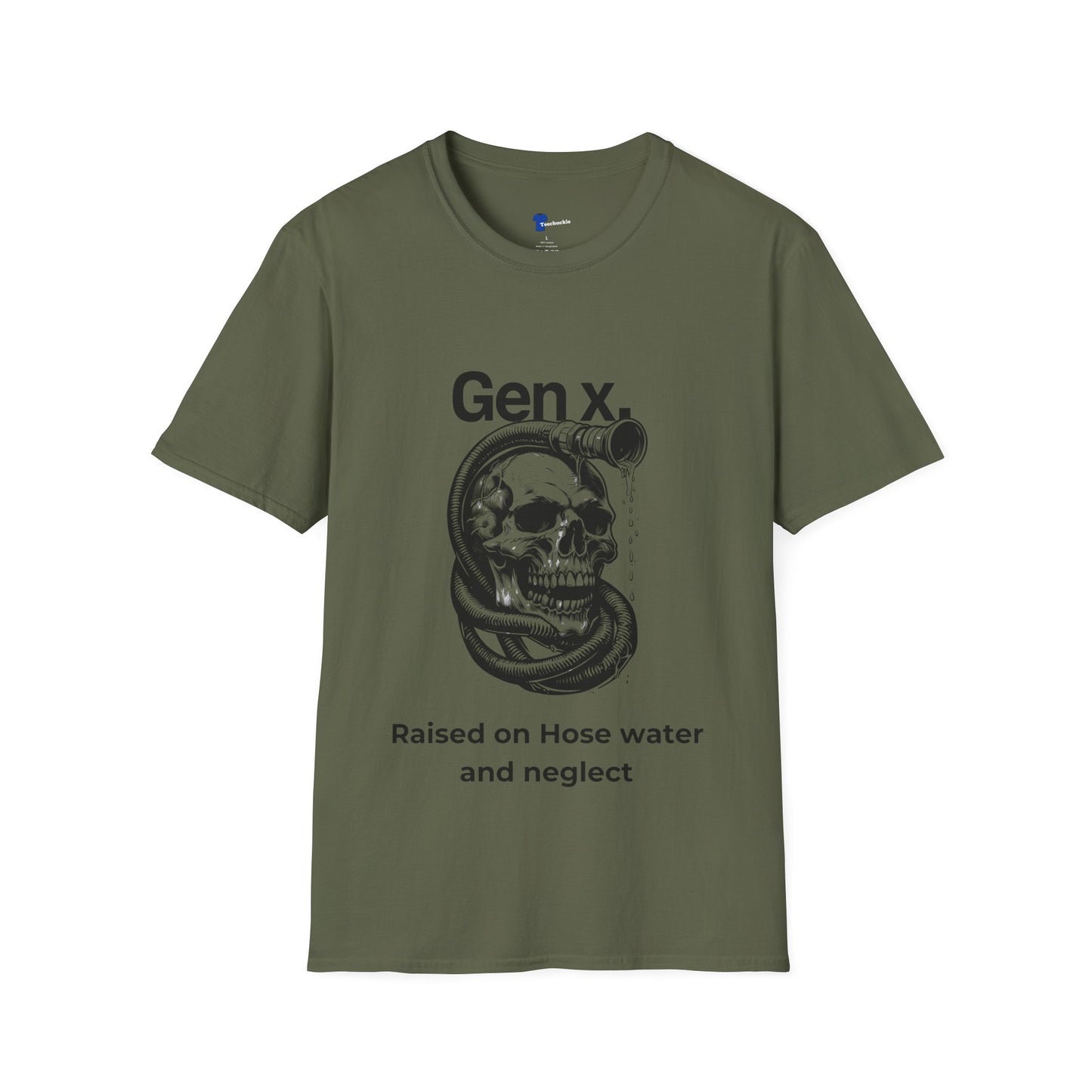Gen X Shirt Raised on Hose Water and Neglect, Funny Generation X Graphic Tee, Sarcastic 80s Kids TShirt, Retro Skull Hose Water Apparel Gift