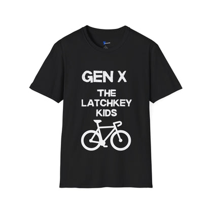 Gen X Shirt The Latchkey Kids, Funny Generation X Graphic Tee, Retro 80s Bicycle TShirt, Sarcastic Streetlight Kids Apparel Birthday Gift