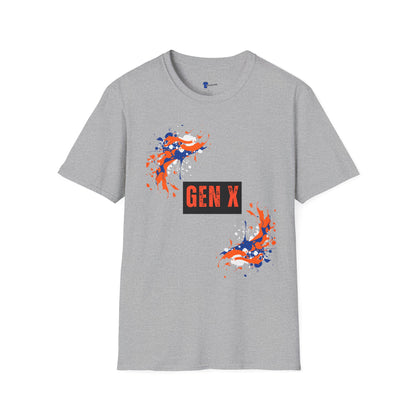 Gen X Shirt Vintage Retro Abstract Splatter Graphic T-Shirt, Generation X Tee, Sarcastic Latchkey Kid Apparel, Streetwear Style Gift