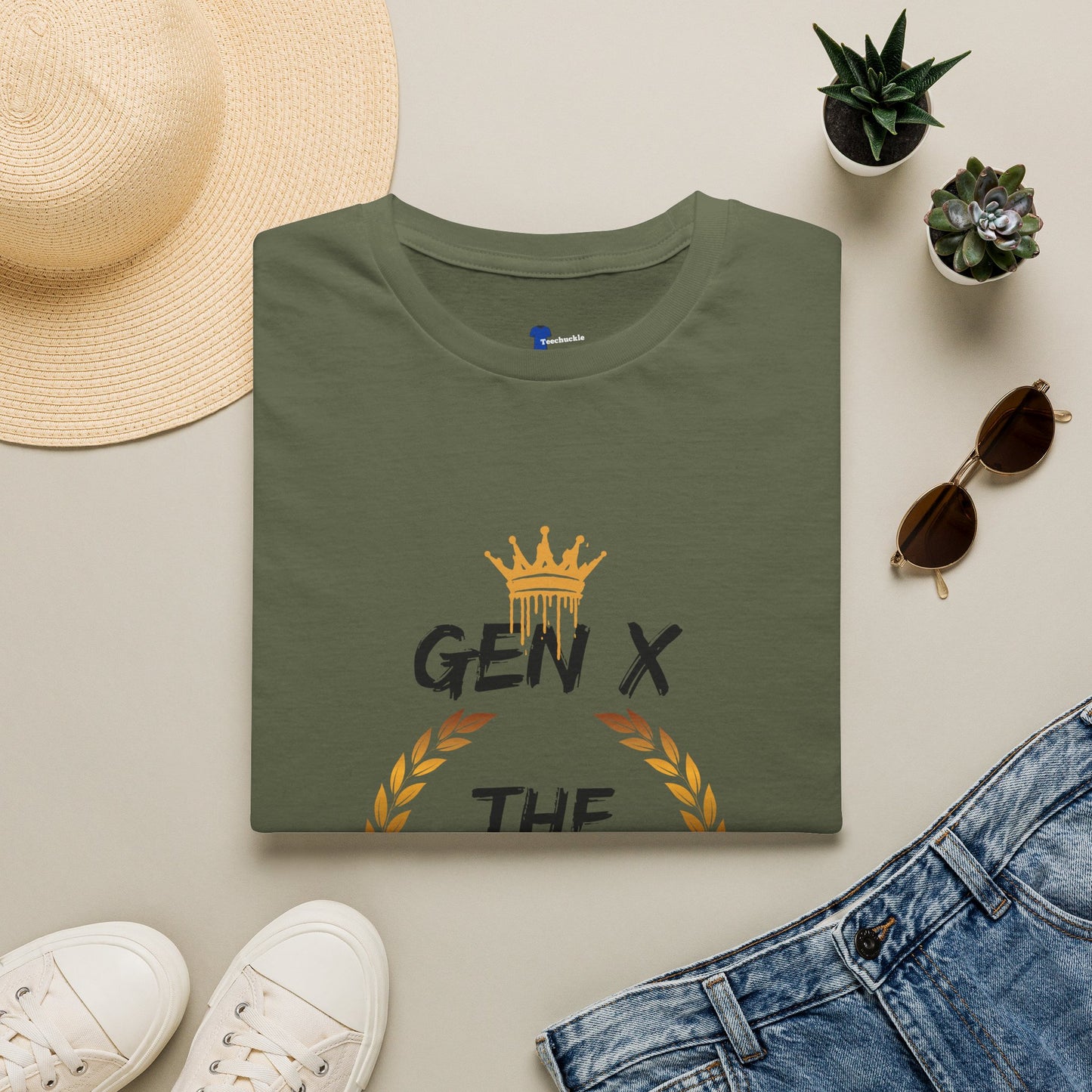Gen X The Best Shirt, 1965 to 1980 Birthday Gift T-Shirt, Funny Generation X Graphic Tee, Retro Laurel Wreath Apparel, Vintage Gold Crown Emblem Top