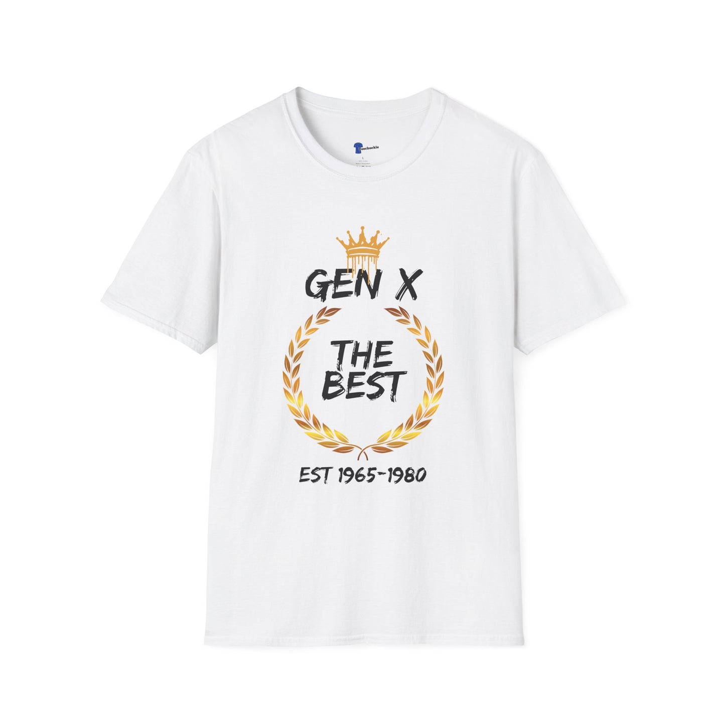 Gen X The Best Shirt, 1965 to 1980 Birthday Gift T-Shirt, Funny Generation X Graphic Tee, Retro Laurel Wreath Apparel, Vintage Gold Crown Emblem Top