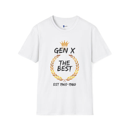 Gen X The Best Shirt, 1965 to 1980 Birthday Gift T-Shirt, Funny Generation X Graphic Tee, Retro Laurel Wreath Apparel, Vintage Gold Crown Emblem Top