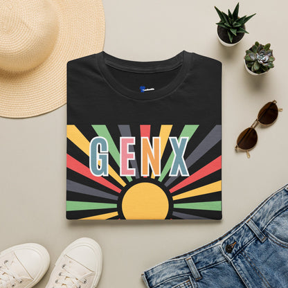 Gen X Shirt Raised on Hose Water and Neglect T-Shirt Distressed Retro Sunburst Graphic Tee Funny Generation X Latchkey Kid Gift Humorous Nostalgia Apparel=