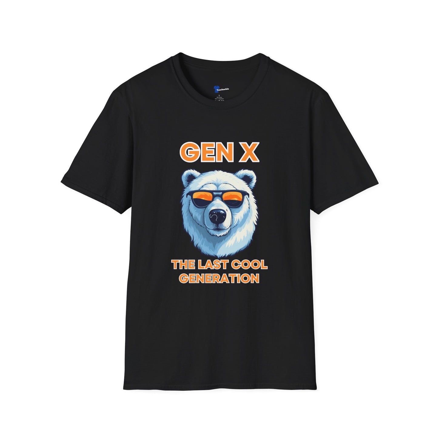 Cool Gen X Bear Black Shirt, The Last Cool Generation Dark Tee, Retro Sunglasses Grizzly Graphic Apparel, 80s 90s Neon Sunset Clothing