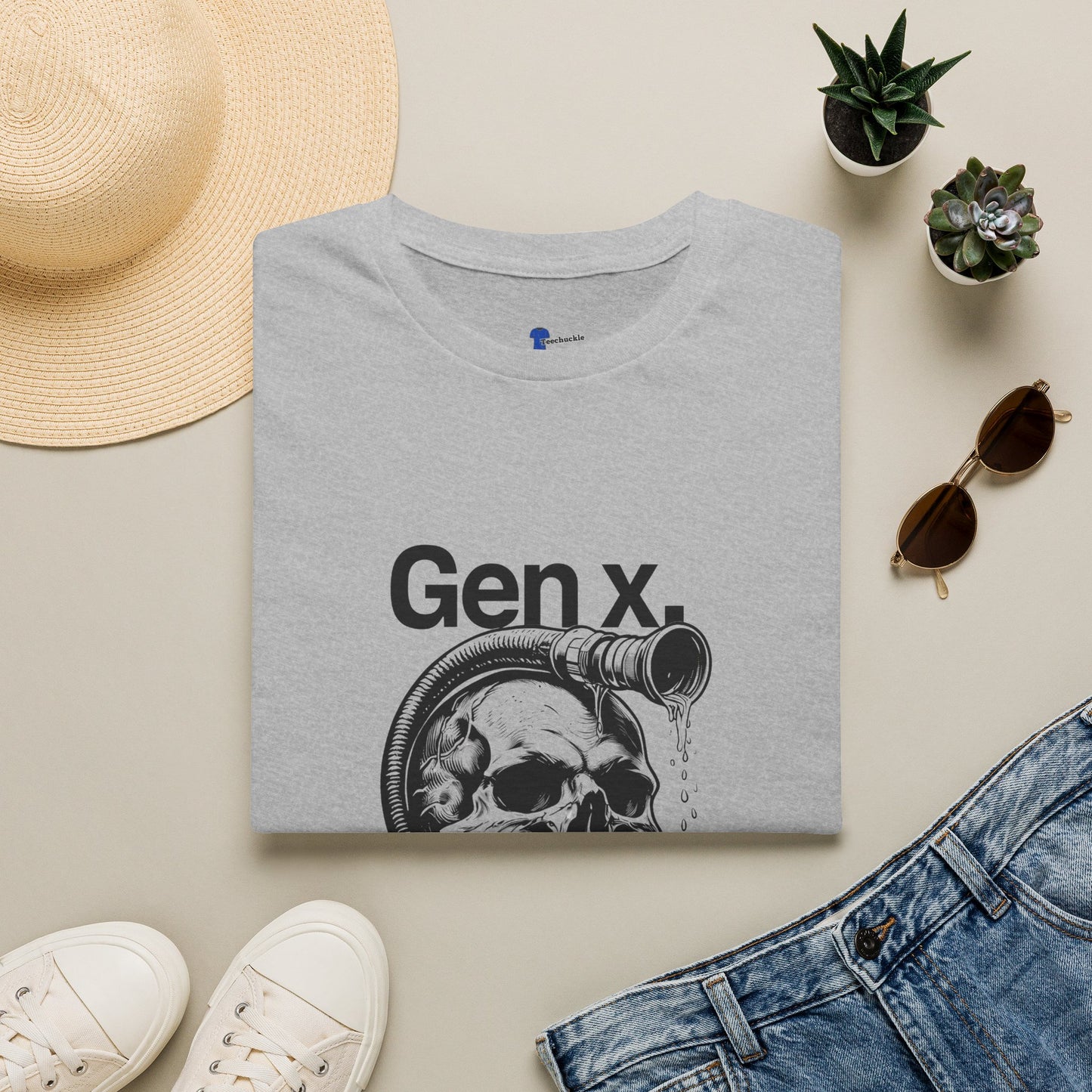 Gen X Shirt Raised on Hose Water and Neglect, Funny Generation X Graphic Tee, Sarcastic 80s Kids TShirt, Retro Skull Hose Water Apparel Gift