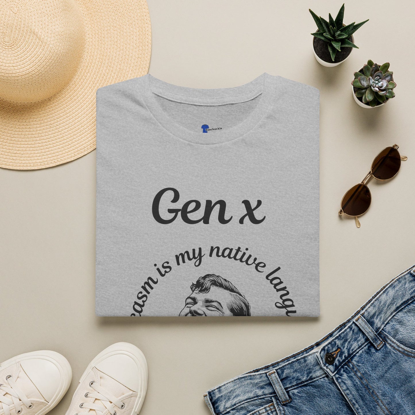 Sarcasm Is My Native Language Shirt, Funny Gen X Graphic Tee, Sarcastic Generation X T-Shirt, Retro Laughing Man Apparel, Vintage Humor Gift