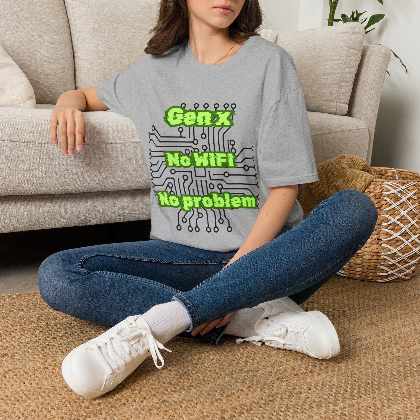 Gen X No WiFi No Problem Shirt, Sarcastic Circuit Board Graphic Tee, Retro Tech TShirt Dark Aesthetic, Cyberpunk Generation X Gift, Funny Computer Nerd Apparel