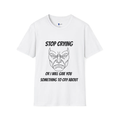Comic Face Design Funny Gen X Nostalgia Shirt, Stop Crying Comic Graphic T-Shirt, Old School Tough Love Parenting Tee, Sarcastic Childhood Sayings, Retro Comic Book Line Art, Forgotten...