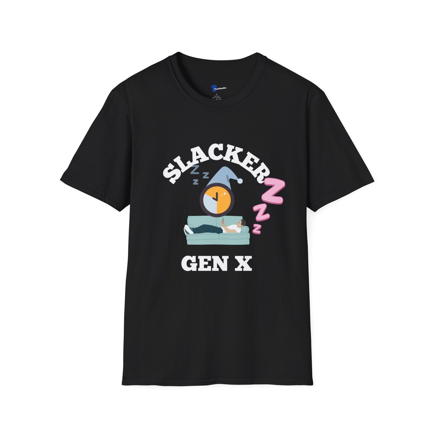 Vintage Gen X Slacker Shirt, Retro 1965-1980 Graphic T-Shirt, 90s Grunge Aesthetic Tee, Funny Generation Birthday Gift, Sarcastic Nostalgia Apparel, Cozy Couch Sleeping Clock Top