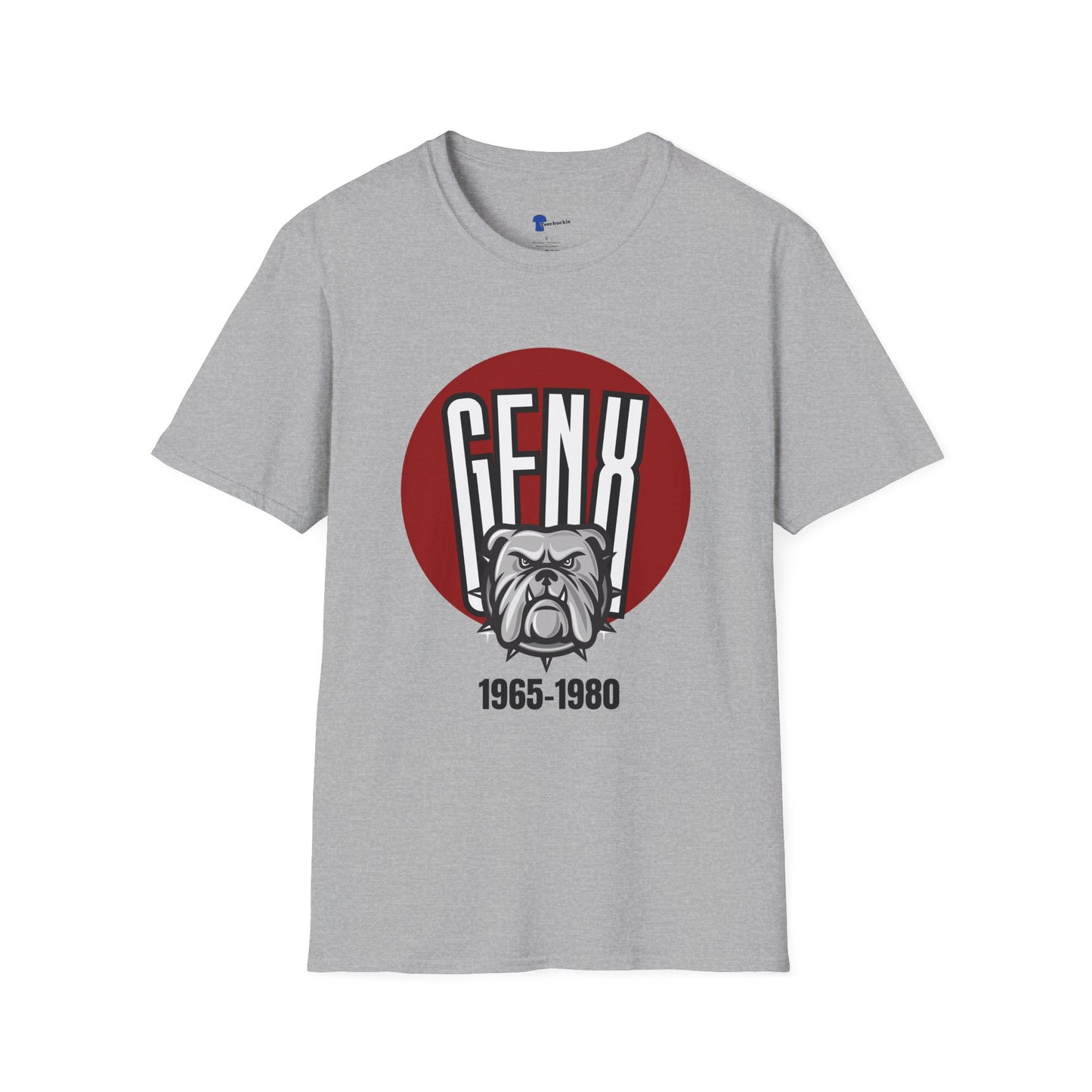 Gen X Bulldog T-Shirt Generation X 1965 1980 Birth Year Graphic Tee Tough Retro Gen X Gift Hardcore Nostalgia Black Apparel Funny Mascot Shirt