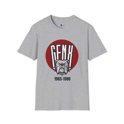 Gen X Bulldog T-Shirt Generation X 1965 1980 Birth Year Graphic Tee Tough Retro Gen X Gift Hardcore Nostalgia Black Apparel Funny Mascot Shirt