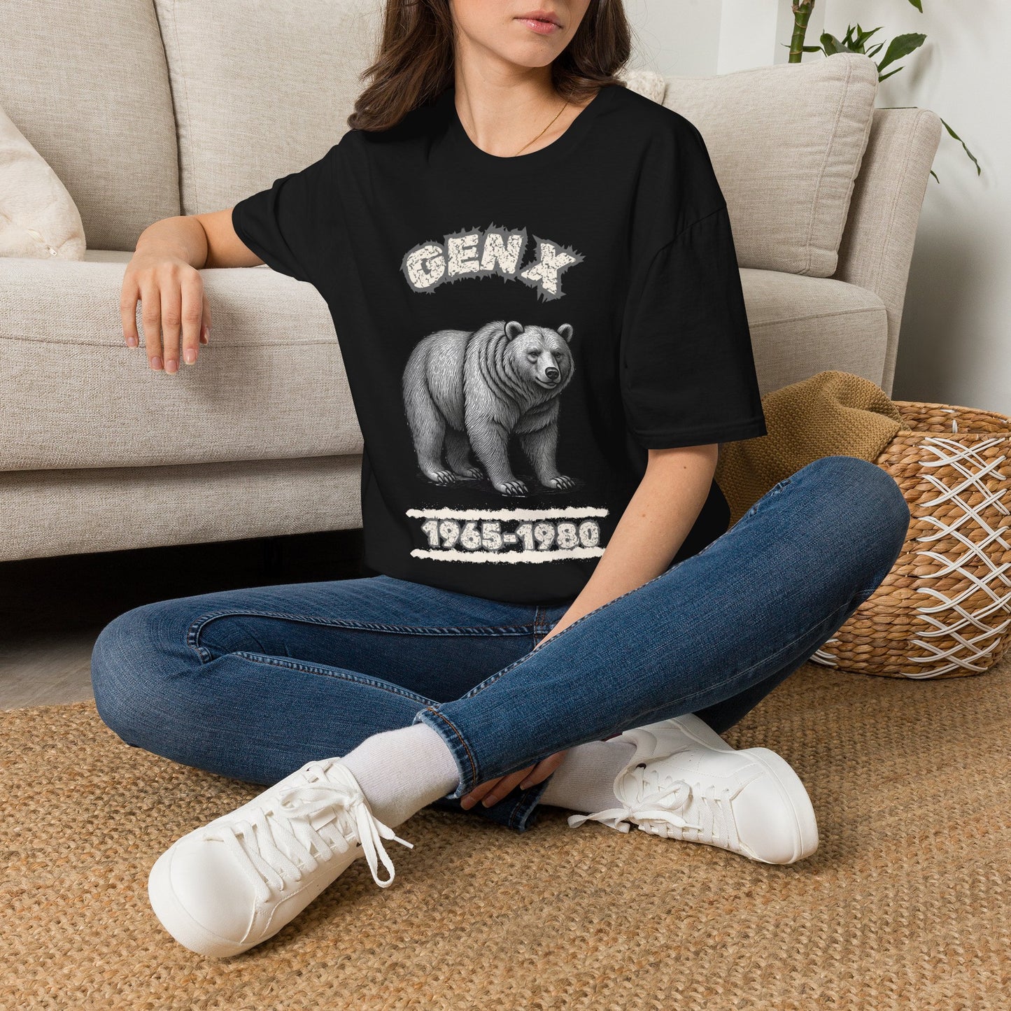 Vintage Gen X Bear T-Shirt, Retro 1965-1980 Generation X Shirt, Distressed Grizzly Bear Graphic Tee, 70s 80s Nostalgia Gift