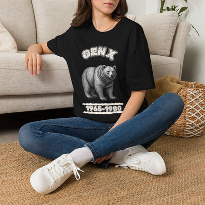 Vintage Gen X Bear T-Shirt, Retro 1965-1980 Generation X Shirt, Distressed Grizzly Bear Graphic Tee, 70s 80s Nostalgia Gift