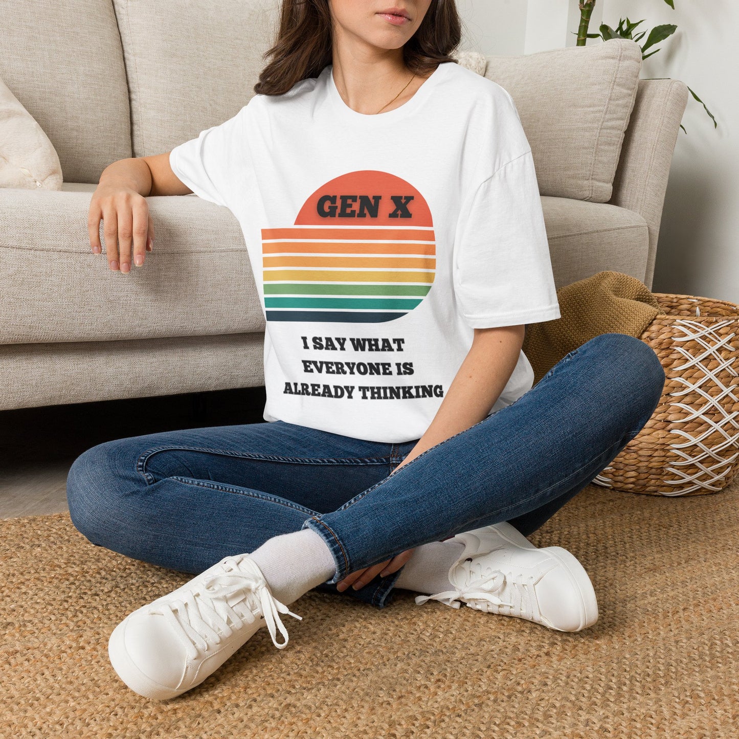 Gen X Retro Sunset T-Shirt | Funny Generation X Attitude Tee | Sarcastic I Say What Everyone Is Thinking Shirt