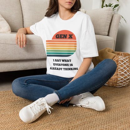 Gen X Retro Sunset T-Shirt | Funny Generation X Attitude Tee | Sarcastic I Say What Everyone Is Thinking Shirt