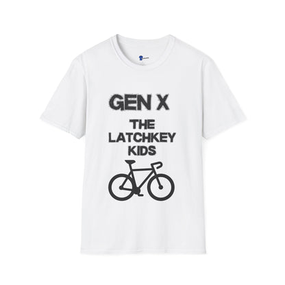 Gen X Shirt The Latchkey Kids, Funny Generation X Graphic Tee, Retro 80s Bicycle TShirt, Sarcastic Streetlight Kids Apparel Birthday Gift