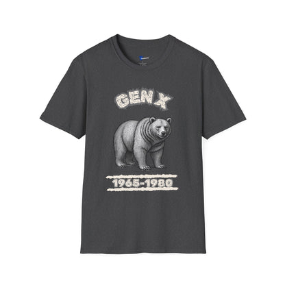 Vintage Gen X Bear T-Shirt, Retro 1965-1980 Generation X Shirt, Distressed Grizzly Bear Graphic Tee, 70s 80s Nostalgia Gift