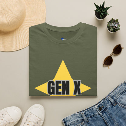 Gen x 1965-1980 Yellow Star T-shirt, Checkered Pattern Tee, Unisex Gift Shirt