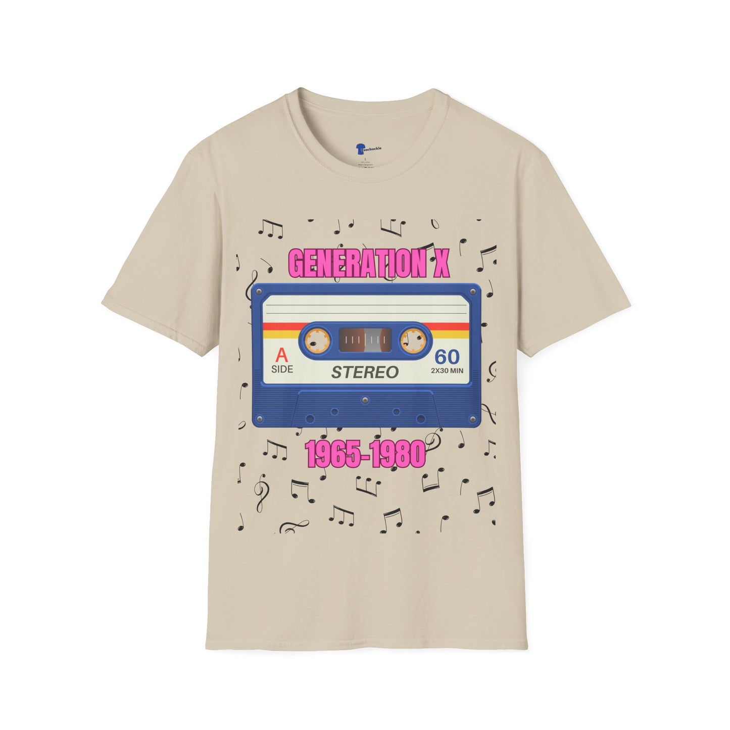 Generation X Shirt 1965 to 1980, Retro 80s Cassette Tape Graphic Tee, Vintage Mixtape Music TShirt, Old School Gen X Apparel Birthday Gift