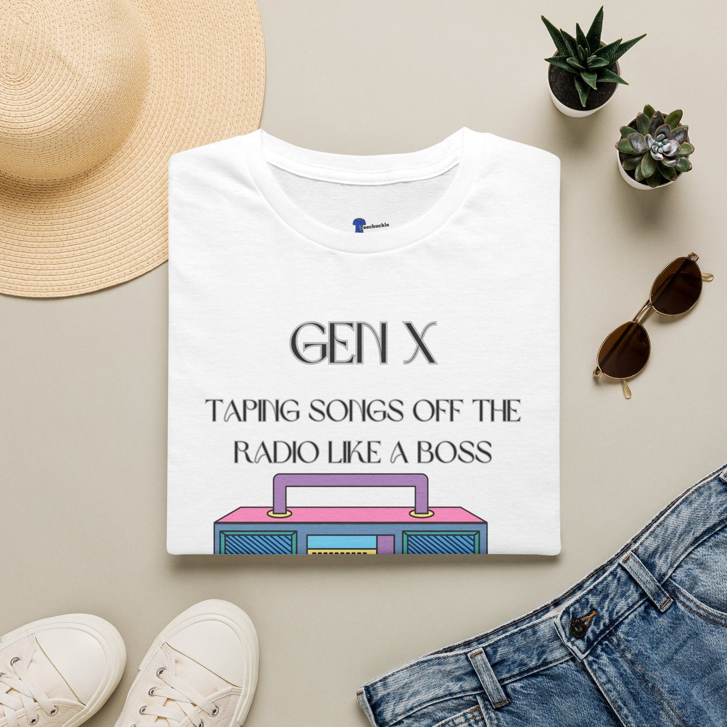Gen X Radio T-Shirt, Taping Songs Off The Radio Cassette Tape Shirt, Retro 80s Boombox Graphic Tee, Funny Generation X Nostalgia Gift, 1980s Mixtape Apparel