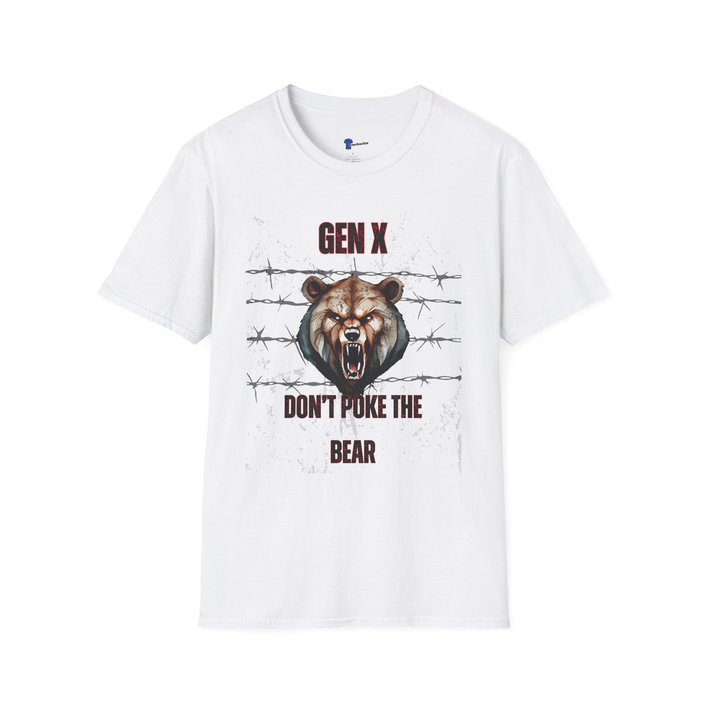 Gen X Dont Poke The Bear Shirt Black Graphic Tee Vintage Generation X T-Shirt Sarcastic 1965-1980 Born Tee Weathered Grunge Streetwear Art