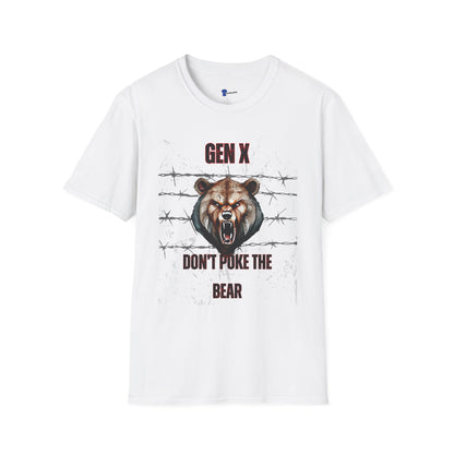 Gen X Dont Poke The Bear Shirt Black Graphic Tee Vintage Generation X T-Shirt Sarcastic 1965-1980 Born Tee Weathered Grunge Streetwear Art