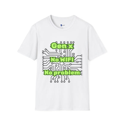 Gen X No WiFi No Problem Shirt, Sarcastic Circuit Board Graphic Tee, Retro Tech TShirt Dark Aesthetic, Cyberpunk Generation X Gift, Funny Computer Nerd Apparel