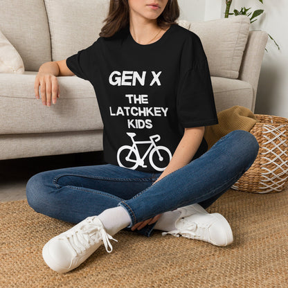 Gen X Shirt The Latchkey Kids, Funny Generation X Graphic Tee, Retro 80s Bicycle TShirt, Sarcastic Streetlight Kids Apparel Birthday Gift
