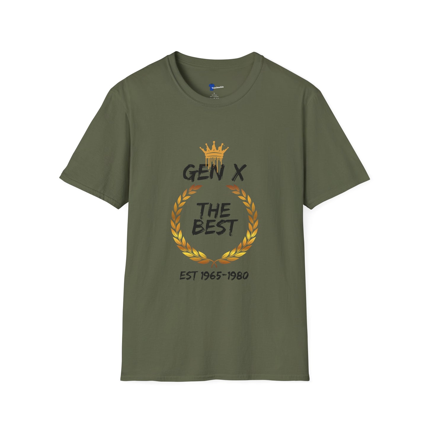 Gen X The Best Shirt, 1965 to 1980 Birthday Gift T-Shirt, Funny Generation X Graphic Tee, Retro Laurel Wreath Apparel, Vintage Gold Crown Emblem Top