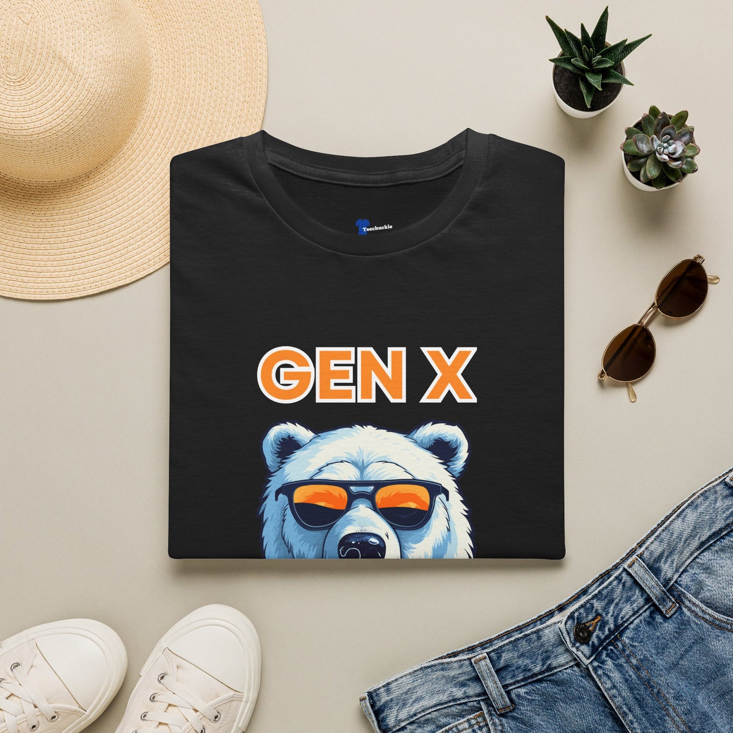 Cool Gen X Bear Black Shirt, The Last Cool Generation Dark Tee, Retro Sunglasses Grizzly Graphic Apparel, 80s 90s Neon Sunset Clothing