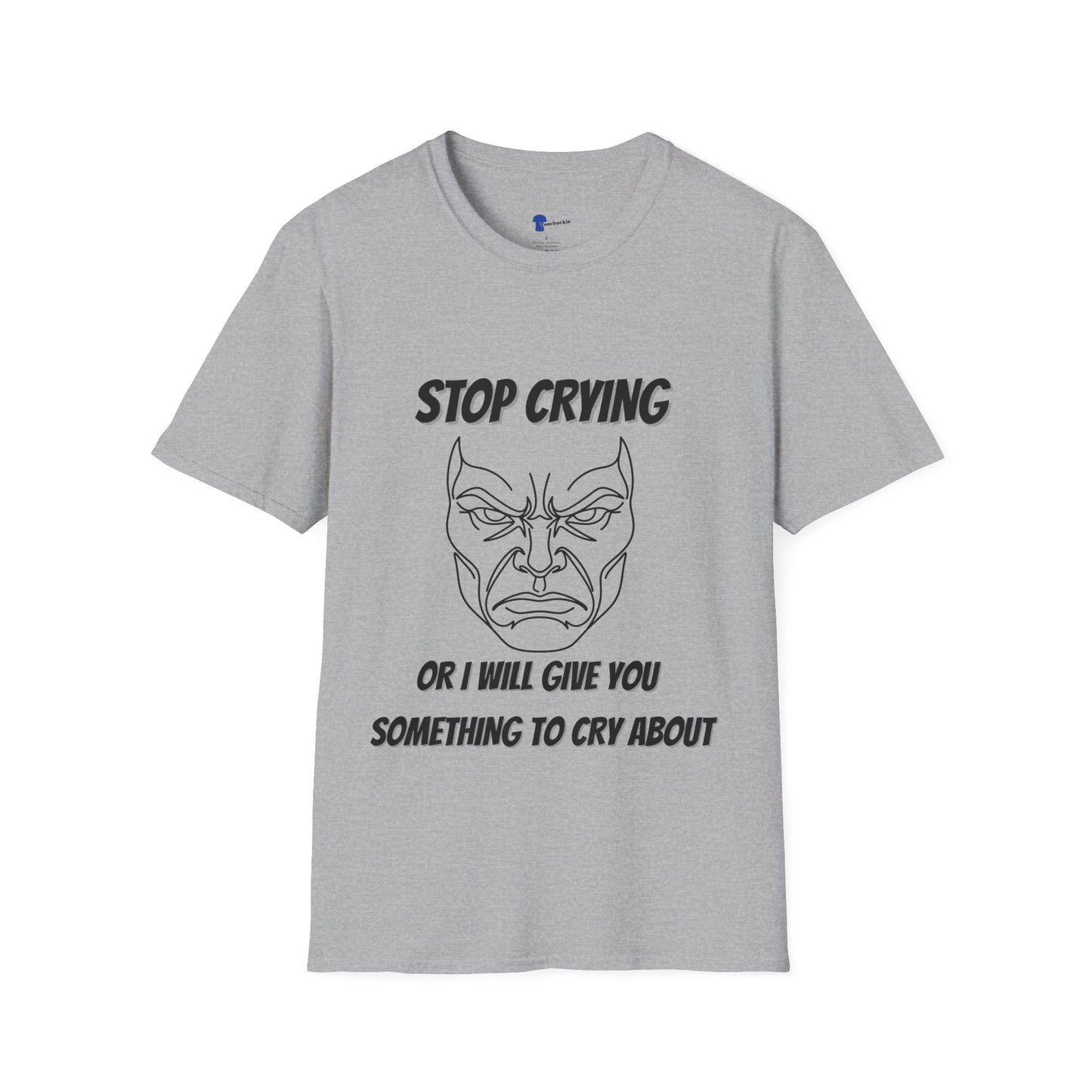 Comic Face Design Funny Gen X Nostalgia Shirt, Stop Crying Comic Graphic T-Shirt, Old School Tough Love Parenting Tee, Sarcastic Childhood Sayings, Retro Comic Book Line Art, Forgotten...