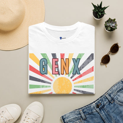Gen X Shirt Raised on Hose Water and Neglect T-Shirt Distressed Retro Sunburst Graphic Tee Funny Generation X Latchkey Kid Gift Humorous Nostalgia Apparel=