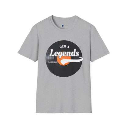 Vintage Vinyl Gen X Legends T-Shirt - Retro 70s 80s Music Lover Gift