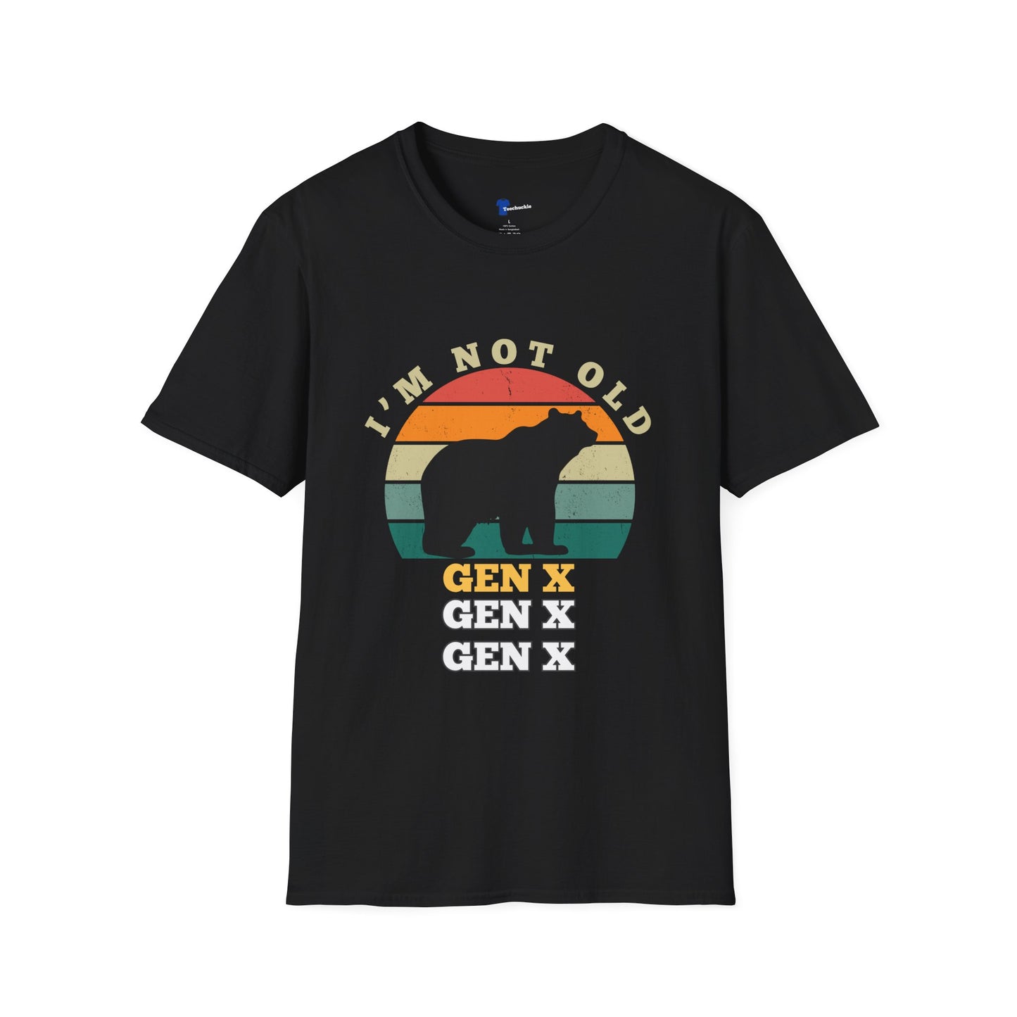 Funny Gen X Shirt Im Not Old Retro Sunset Bear Tee, Vintage 1970s Birthday Gift For Gen Xers, Sarcastic Generation X T-Shirt.