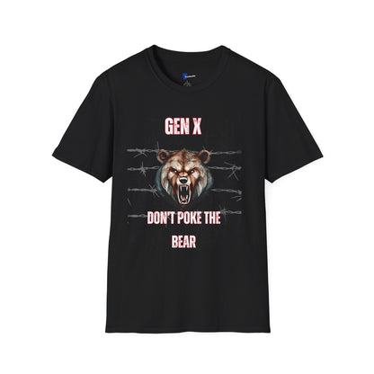 Gen X Dont Poke The Bear Shirt Black Graphic Tee Vintage Generation X T-Shirt Sarcastic 1965-1980 Born Tee Weathered Grunge Streetwear Art