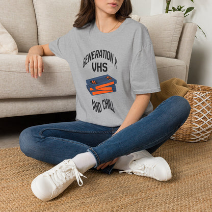 Funny Gen X VHS and Chill T-Shirt - Retro 80s 90s Nostalgia Graphic Tee