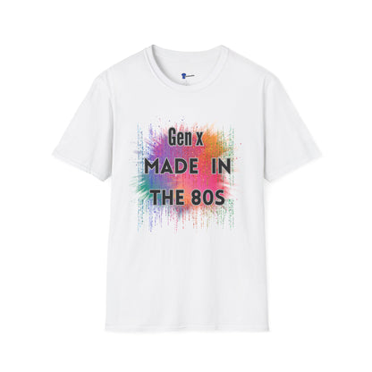 Retro Made in the 80s Gen X T-Shirt - Neon Splatter 1980s Birthday Gift