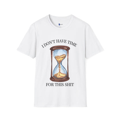 Hourglass Design (Long Title)Sarcastic Gen X Hourglass Shirt, I Don't Have Time For This Funny T-Shirt, Retro Watercolor Graphic Tee, No Patience Relatable Humor, Moody Antique Aesthetic, Blunt...