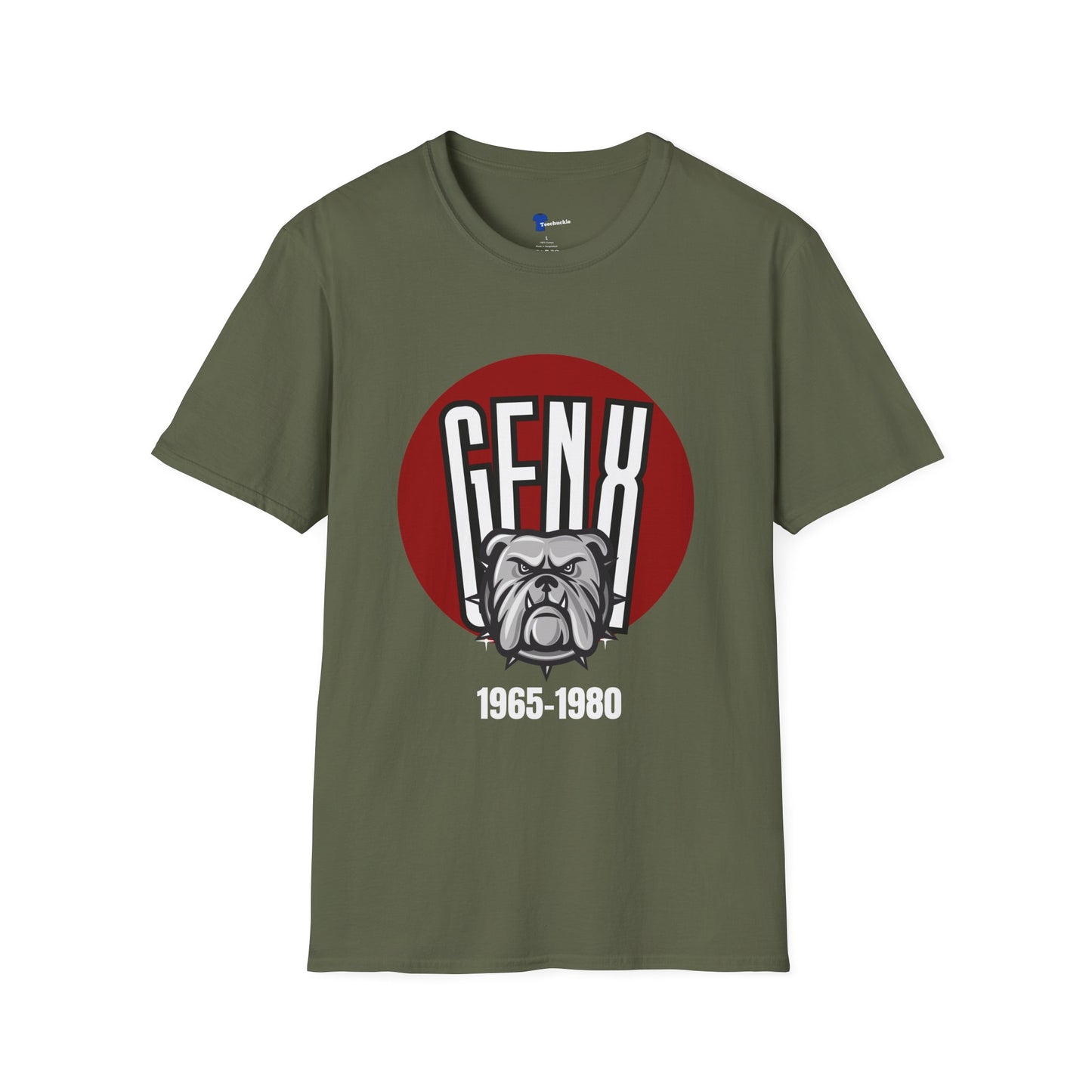 Gen X Bulldog T-Shirt Generation X 1965 1980 Birth Year Graphic Tee Tough Retro Gen X Gift Hardcore Nostalgia Black Apparel Funny Mascot Shirt