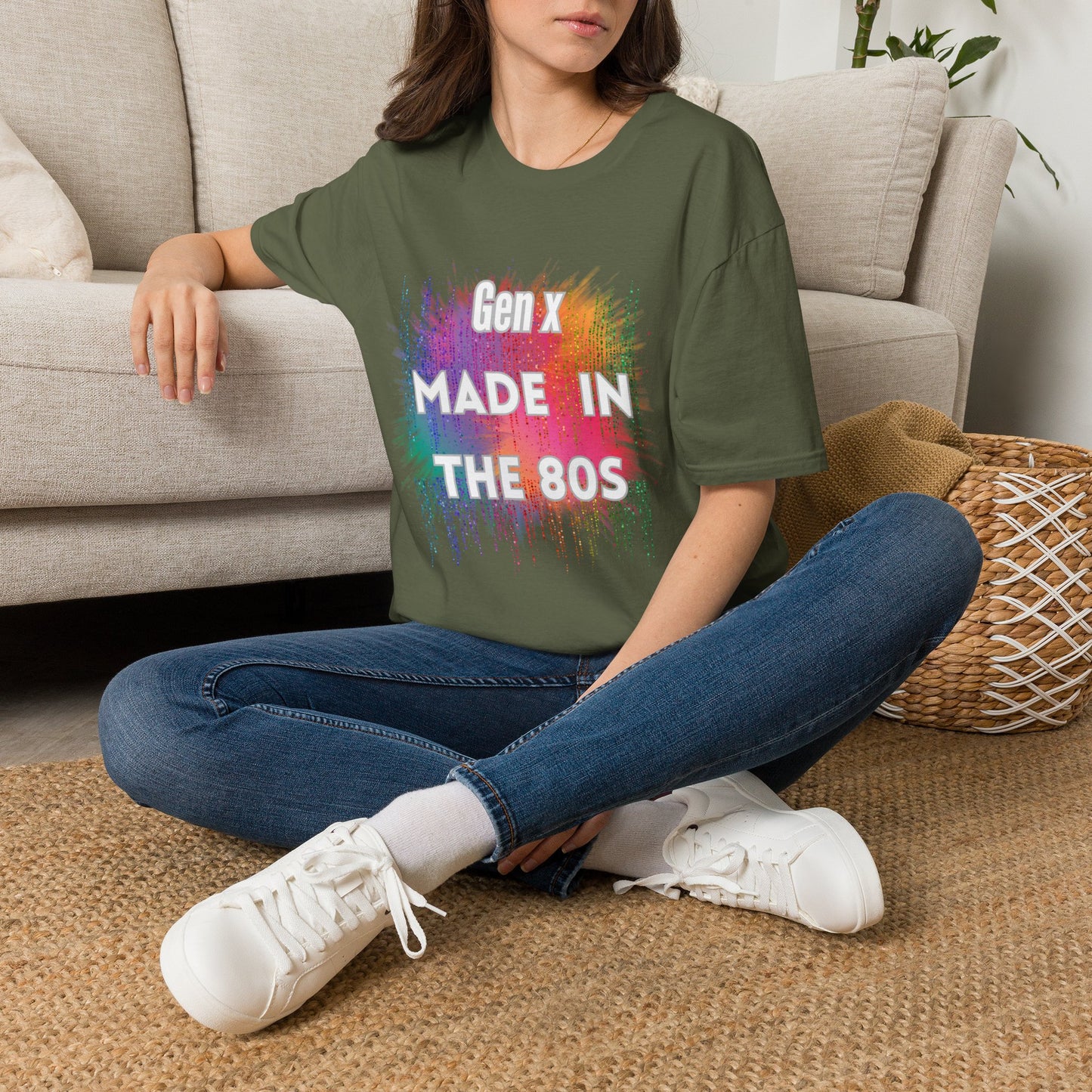 Retro Made in the 80s Gen X T-Shirt - Neon Splatter 1980s Birthday Gift