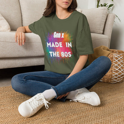 Retro Made in the 80s Gen X T-Shirt - Neon Splatter 1980s Birthday Gift